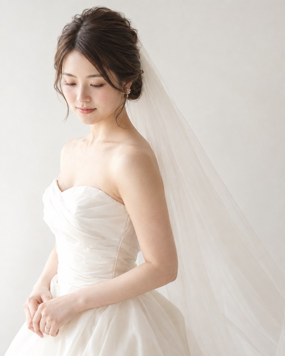 白いドレスとベールの花嫁のイメージ